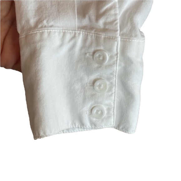 Cloth & Stone White Button Up Front Tie Collared Top Blouse, Size XS - Picture 6 of 10